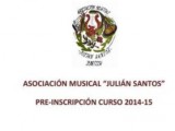 A partir hoy estará abierto el plazo de inscripción en la Asociación Musical Julián Santos